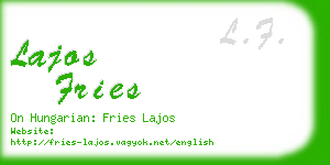 lajos fries business card